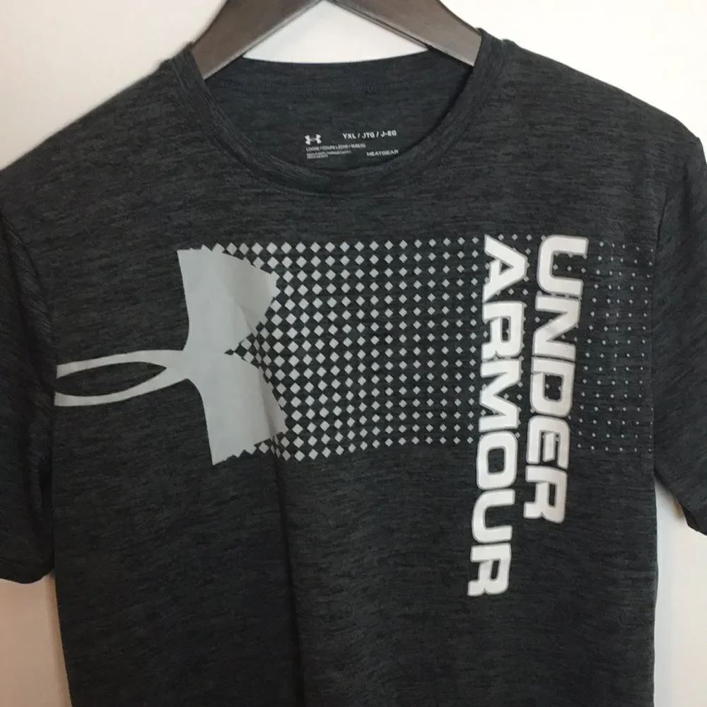 Under Armour HeatGear Loose-Fit Black and Gray T-Shirt Youth XL